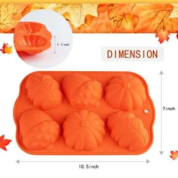Fall Baking Molds Silicone Pumpkin Mold, 2 Pack Leaves Mold Fall Muffin Cakelet Pan Thanksgiving Cake Mold for Cupcake Chocolate Candy Baking Autumn Cake Decoration Fondant
