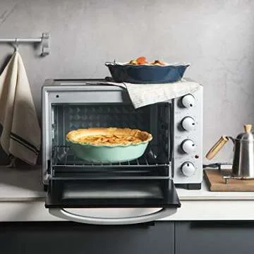 Sweejar Ceramic Pie Pan for Baking, 10 Inches Round Baking Dish for Dinner, Non-Stick Pie Plate with Soft Wave Edge for Apple Pie, Pumpkin Pie, Pot Pies (Green)