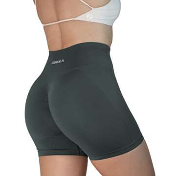 AUROLA Intensify 3.6 Workout Shorts for Women Seamless Scrunch High Waist Gym Yoga Running Active Short Steel Grey