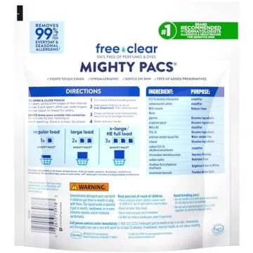all Mighty Laundry Detergent Pacs for Sensitive Skin 39 Count