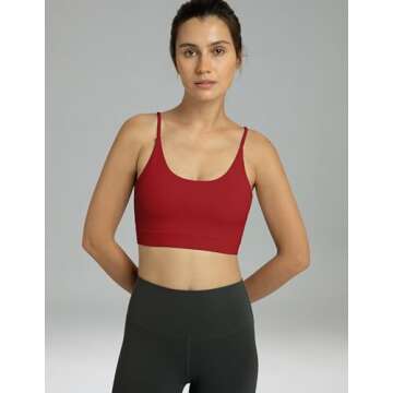 Colorfulkoala Women's Dreamlux Bowknot Strappy Sports Bras Light Impact Workout Yoga Tops(L, Merlot)