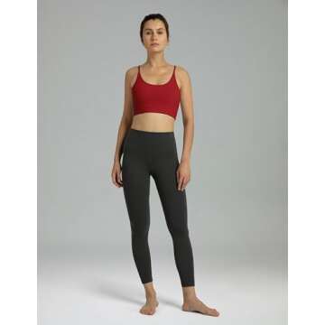 Colorfulkoala Women's Dreamlux Bowknot Strappy Sports Bras Light Impact Workout Yoga Tops(L, Merlot)