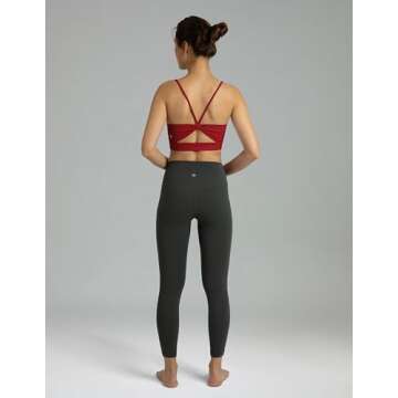 Colorfulkoala Women's Dreamlux Bowknot Strappy Sports Bras Light Impact Workout Yoga Tops(L, Merlot)