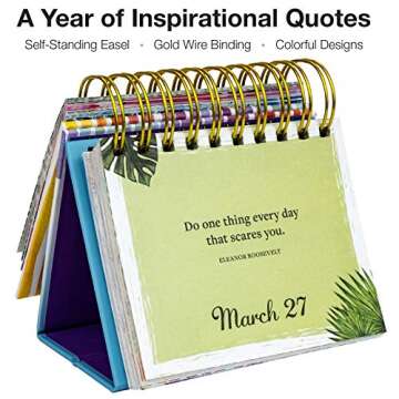 Global Printed Products Motivational & Inspirational Perpetual Daily Flip Calendar Self-Standing Eas...