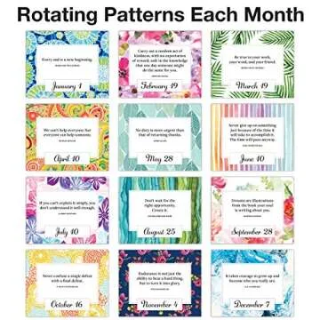 Global Printed Products Motivational & Inspirational Perpetual Daily Flip Calendar Self-Standing Easel (Rainbow Stripe)