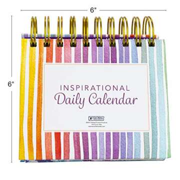 Global Printed Products Motivational & Inspirational Perpetual Daily Flip Calendar Self-Standing Easel (Rainbow Stripe)