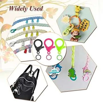 Plastic Lobster Claw Clasps, 100pcs Multicolor Hard Plastic Clips and Open Jump Rings Cute Lanyard Snap Hooks for Necklace Bracelet Jewelry Making Premium Lobster Clasp for Key Chain & DIY Crafts