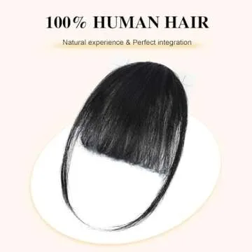 BOGSEA Bangs Hair Clip - Real Human Fringe for Women  