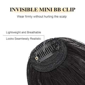 BOGSEA Bangs Hair Clip - Real Human Fringe for Women  