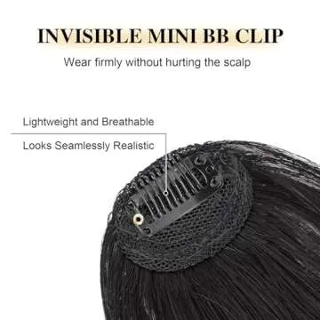 BOGSEA Bangs Hair Clip - Real Human Fringe for Women  