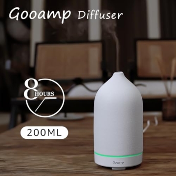 Gooamp 200ML Ceramic Essential Oil Diffuser with Lights