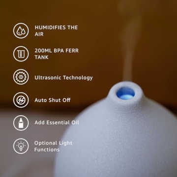 Gooamp 200ML Ceramic Essential Oil Diffuser with Lights
