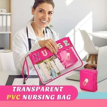 Hillban 2 Pcs Nurse Chenille Bag Set for Gifts and Travel