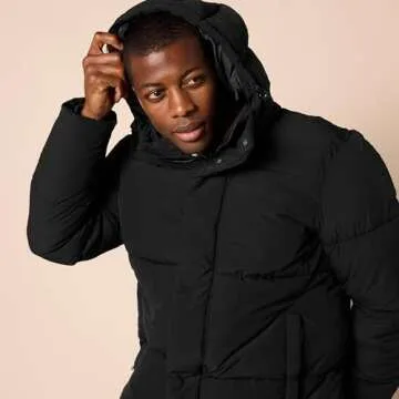 Amazon Essentials Men's Hooded Puffer Coat in Black