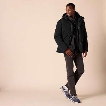 Amazon Essentials Men's Hooded Puffer Coat in Black