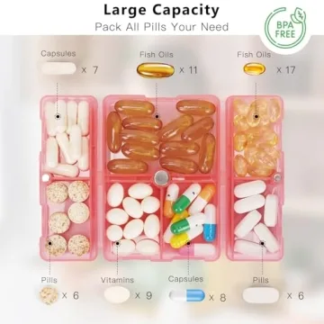FYY Daily Pill Organizer for Travel and Daily Use - 7 Compartments