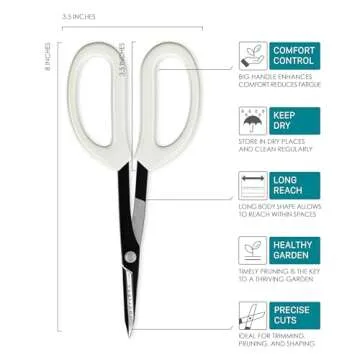 LOOPSEED Precision Gardening Scissors - Ergonomic Pruning Shears for All Plant Types