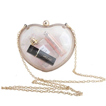 LETODE Women Heart-shaped Clutch Purse Transparent Acrylic Evening Bags Handbag For Bride Wedding Pa...