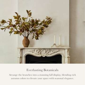 Afloral | Artificial Flower Arrangements | Summer Oak Leaf Branch | Faux Plants for Vase | Tall Branches Home Decor | Real Looking Flower | Long Stem Greenery