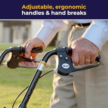 Drive Medical Folding Walker with Seat - Adjustable & Durable