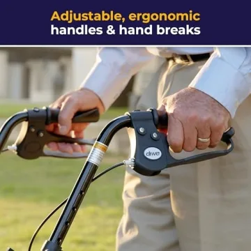 Drive Medical Folding Walker with Seat - Adjustable & Durable