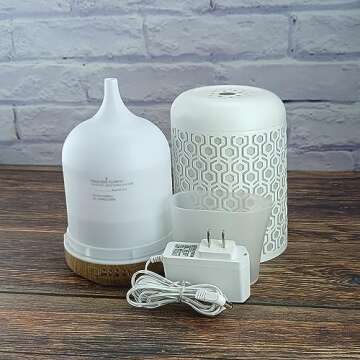 KMRIPYU Essential Oil Diffuser,250ml Iron-Art Ultrasonic Humidifier Aromatherapy Oil Diffuser with 4...