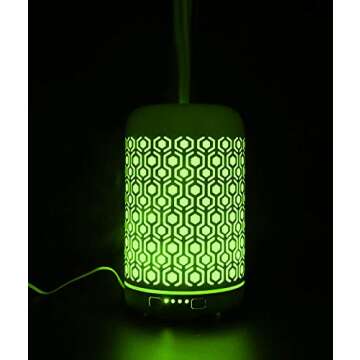 KMRIPYU Essential Oil Diffuser,250ml Iron-Art Ultrasonic Humidifier Aromatherapy Oil Diffuser with 4 Timer Mode & 7 Color Changing LED Lights, BPA-Free Waterless Auto-Off for Home, Office and Yoga