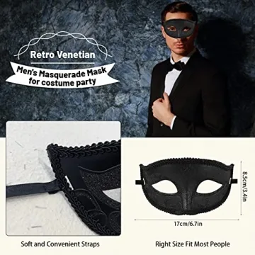 Venetian Masquerade Mask for Halloween & Mardi Gras Parties