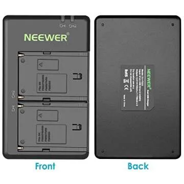 NEEWER 2-Pack 6600mAh Li-ion Battery with USB Charger for Sony NP-F550 570 750 770 970 960 975,Sony Handycams,NW CN160 CN-216 LED Light,NW 759 74K 760 Feelworld,759 74K 760 Field Monitor