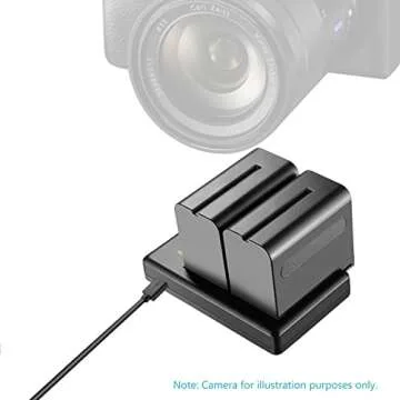 NEEWER 2-Pack 6600mAh Li-ion Battery with USB Charger for Sony NP-F550 570 750 770 970 960 975,Sony Handycams,NW CN160 CN-216 LED Light,NW 759 74K 760 Feelworld,759 74K 760 Field Monitor