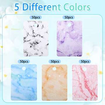 900 Pcs Marble Earring Necklace Display Card Holder for Selling, 250 Pcs 5 Colors Jewelry Display Ca...