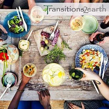 Transitions2earth Biodegradable EcoPure Economy LIGHTWEIGHT Spoons - Box of 1000 - Earth-Friendly, B...