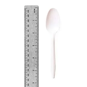 Transitions2earth Biodegradable EcoPure Economy LIGHTWEIGHT Spoons - Box of 1000 - Earth-Friendly, BPA-Free, Heat Resistant, Reycable Utensils