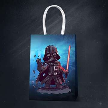 LAGREME 16 Pcs Mandalorian Yoda Theme Birthday Party Decorations Gift Bags for Yoda Goodie Bags Party Supplies