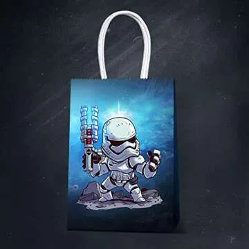 LAGREME 16 Pcs Mandalorian Yoda Theme Birthday Party Decorations Gift Bags for Yoda Goodie Bags Party Supplies