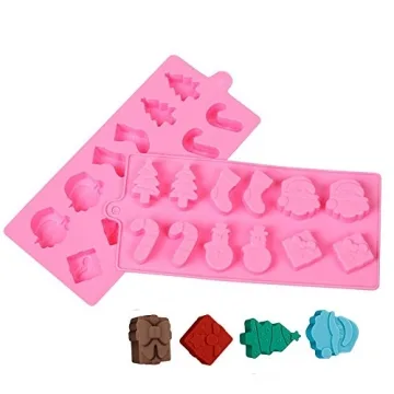 Megrocle 2 Pack Christmas Silicone Candy Molds - Fun & Reusable