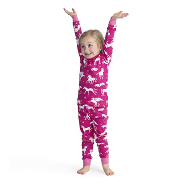 Hatley Girls Printed Organic Cotton Pajamas | Rainbow Unicorns