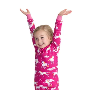 Hatley Girls Printed Organic Cotton Pajamas | Rainbow Unicorns