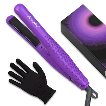 AmoVee Mini Portable Flat Iron - Compact & Stylish Hair Straightener in Purple