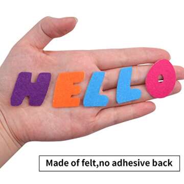 Felt Letter Stickers, 104 pcs Assorted Colors Self-Adhesive Letters Felt Alphabet Stickers A-Z with 4pcs Heart Stickers for Decoration Arts and Crafts