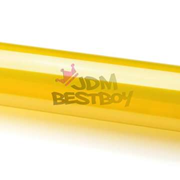 Headlights, Tail Lights, Fog Lights Tint Vinyl Film, Self Adhesive (Small 12''X48'', JDM Golden Yellow)