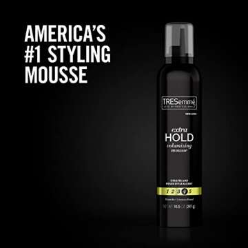 TRESemmé Tres Mousse Tres Extra Firm Control Mousse, Frizz Control with Flexible Feel for All Hair Types, Humidity Resistant, 10.5 oz