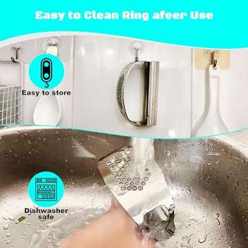 Kebley Garlic Press Rocker Set Bottle Opener Heavy Duty Stainless Steel Garlic Mincer Crusher Professional Kitchen Gadgets Garlic Chopper Silicone Peeler And Cleaning Brush, SB222