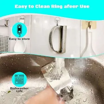 Kebley Garlic Press Rocker Set Bottle Opener Heavy Duty Stainless Steel Garlic Mincer Crusher Professional Kitchen Gadgets Garlic Chopper Silicone Peeler And Cleaning Brush, SB222