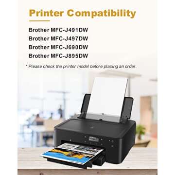Intactech Compatible Ink Cartridges Replacement for Brother LC3013 LC3011 Black BK for Brother MFC-J...