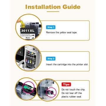 Intactech Compatible Ink Cartridges Replacement for Brother LC3013 LC3011 Black BK for Brother MFC-J491DW MFC-J895DW MFC-J690DW MFC-J497DW Printer (4 Pack)