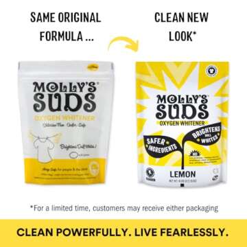 Molly's Suds Oxygen Whitener | Powerful Bleach Alternative, Chlorine Free & Color Safe | Brightens W...