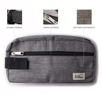 Beard Reverence Premium Beard Grooming Kit for Men Care w/Upgraded Travel Bag – All-Natural Beard Oil, Beard Balm Butter Wax, Beard Wash, Scissors, Comb, Boar Bristle Brush with Gift Set Box