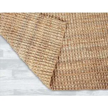 IRONGATE Jute Handspun Area Rug - Premium Jute Handwoven Reversible Chunky Textured Tan Beige Neutral Throw Accent Rug Carpet - Rustic Farmhouse Living Room Bedroom Den Study Décor -24" x 36" Natural
