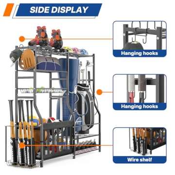 OrganizeLink Garage Sports Equipment Organizer